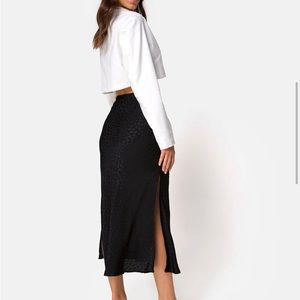 NWT Motel Rocks Satin Midi Skirt with Slits Size XS